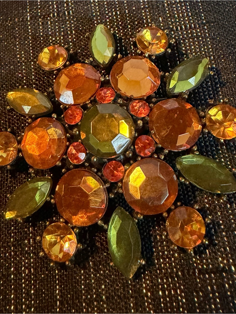 Vintage Sparkling Mid-Century Starburst Rhinestone Brooch